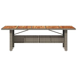 Zahradní stůl s akáciovou deskou šedý 240x90x75 cm polyratan - obrázek 4