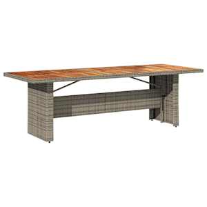 Zahradní stůl s akáciovou deskou šedý 240x90x75 cm polyratan - obrázek 6