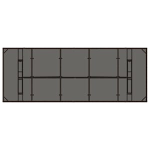 Zahradní stůl se skleněnou deskou hnědý 240x90x75 cm polyratan - obrázek 7