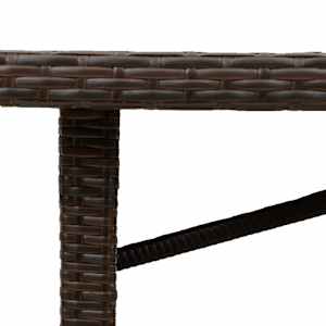 Zahradní stůl se skleněnou deskou hnědý 240x90x75 cm polyratan - obrázek 8