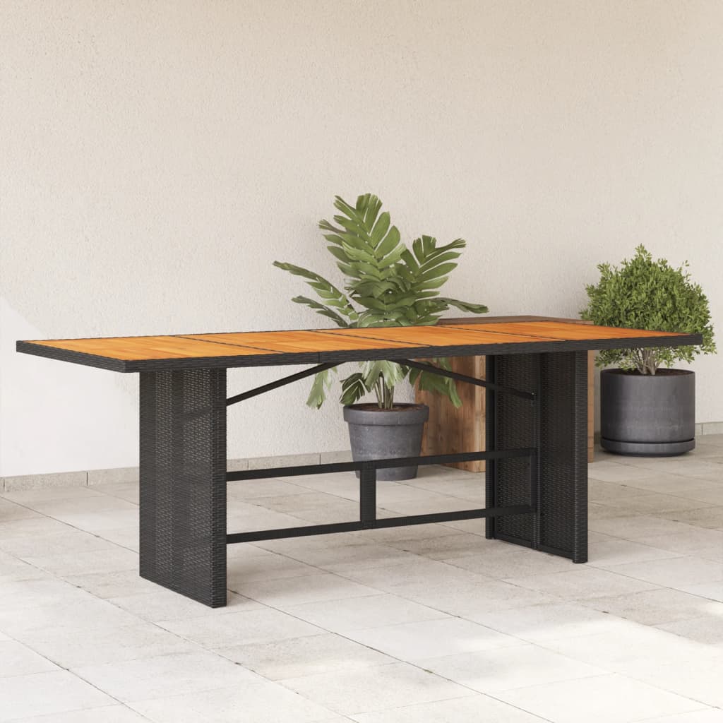 vidaXL Tr&auml;dg&aring;rdsbord med akaciatr&auml; svart 190x80x75 cm konstrotting