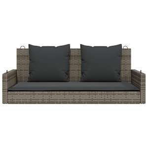 Houpací lavice s poduškami šedá 119 x 56 x 48 cm polyratan - obrázek 4