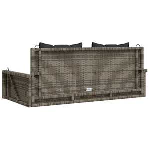 Houpací lavice s poduškami šedá 119 x 56 x 48 cm polyratan - obrázek 6