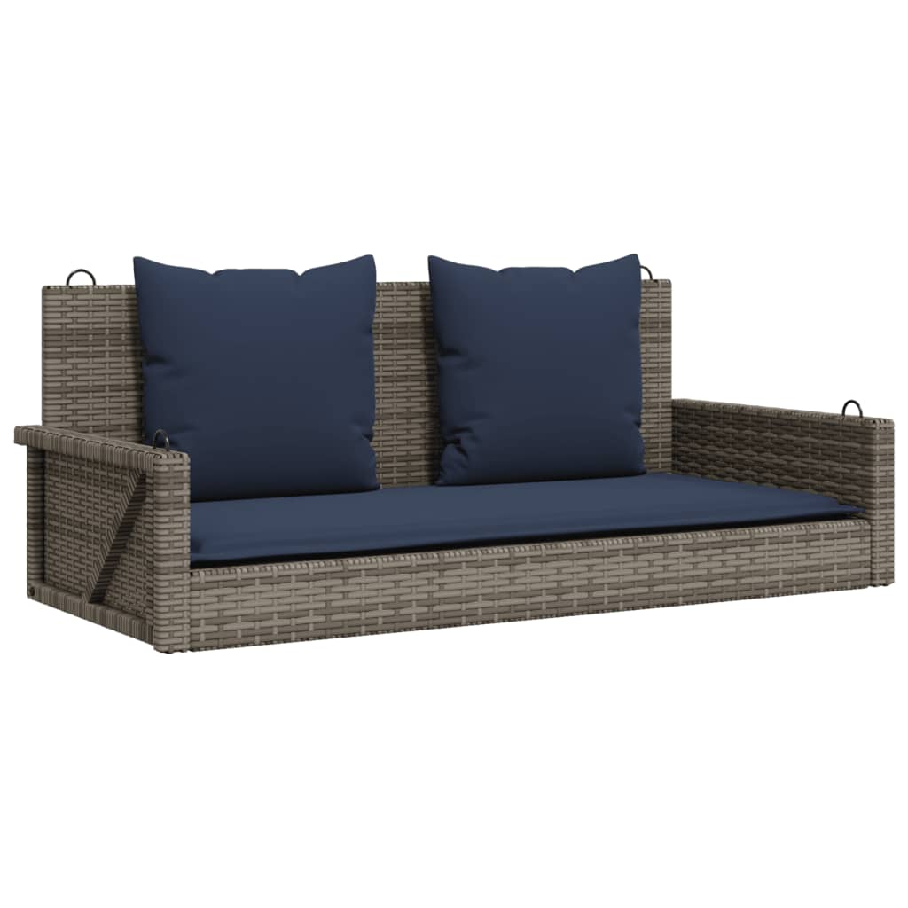 vidaXL Houpací lavice s polštáři šedá 119 x 56 x 48 cm polyratan