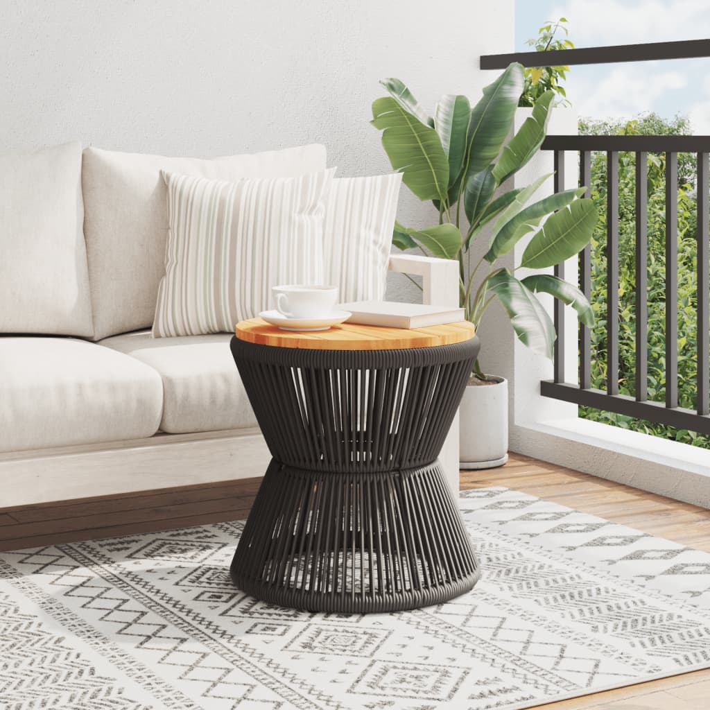 vidaXL Salontafel met draad Ø 45x44 cm massief acaciahout afbeelding