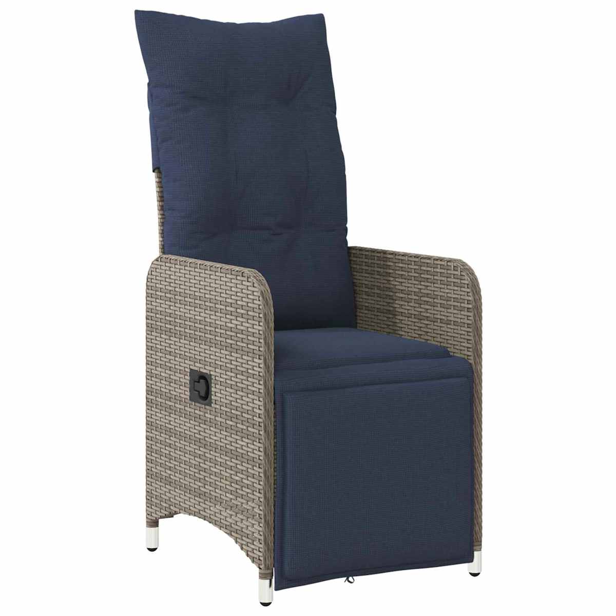 Havestol med hynder grå polyrattan - Billede 6