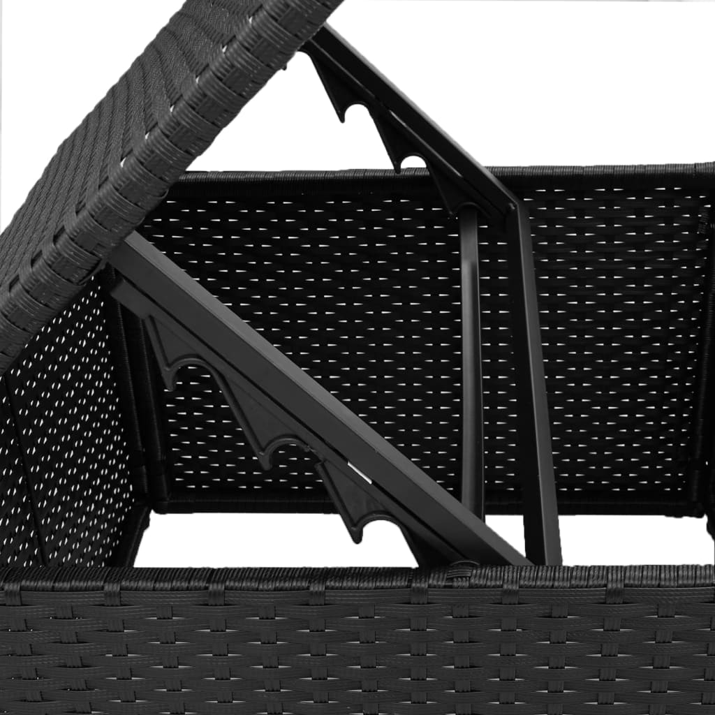 Zahradní stolička s poduškou černá 55 x 55 x 37 cm polyratan