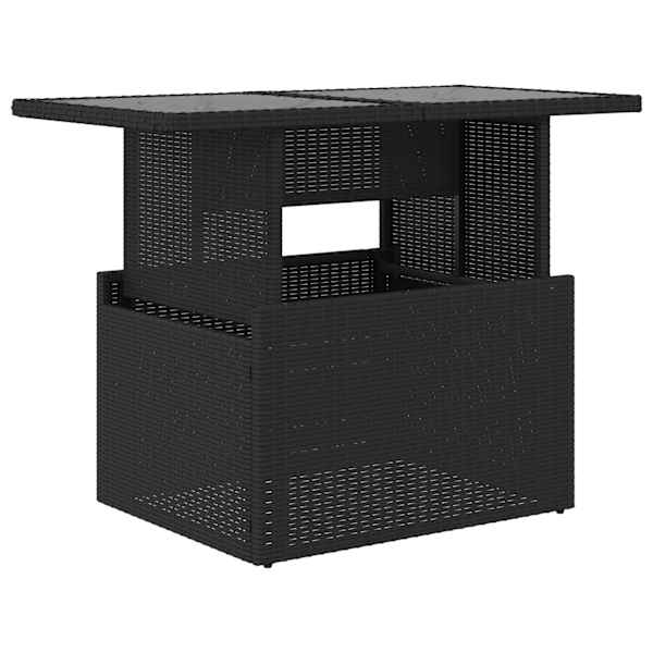 vidaXL aialaud klaasplaadiga, must, 100 x 55 x 73 cm, pol&uuml;rotang