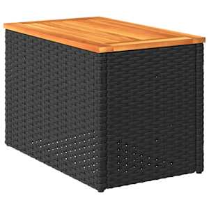Zahradní stolky 2 ks černé 55x34x37 cm polyratan masivní dřevo - obrázek 8