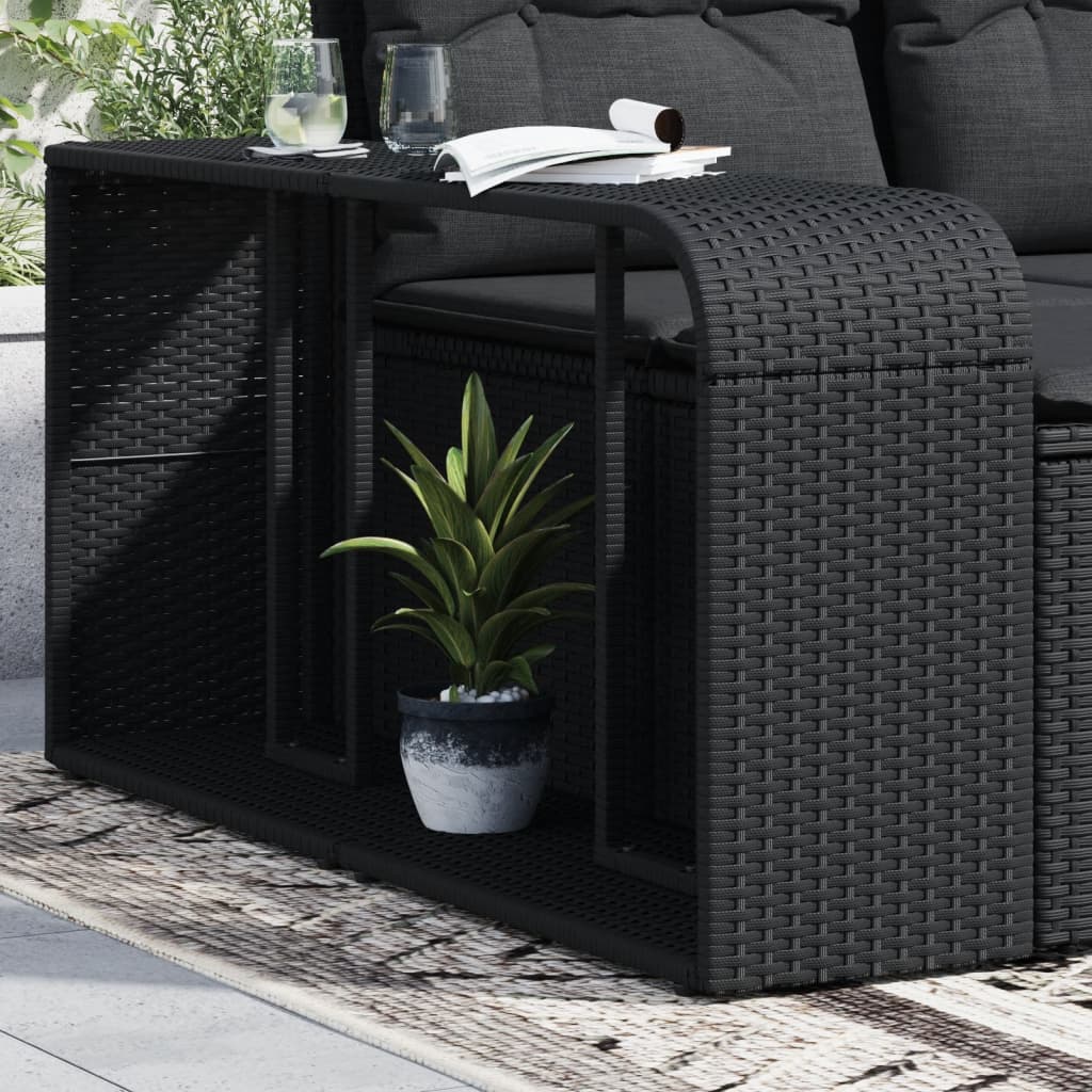 Outdoor-Regale 2 Stk. Schwarz Poly Rattan