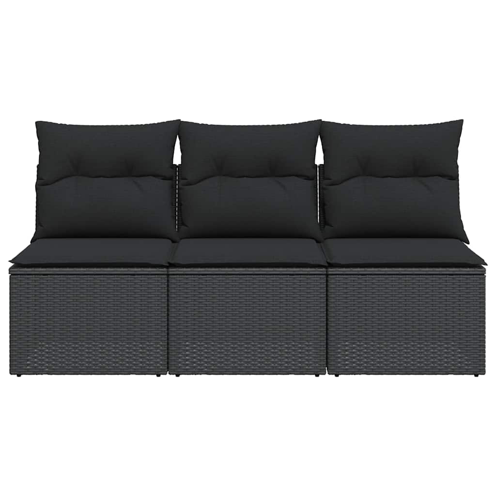 Patio Sofa with Cushions Outdoor Seating Sectional Sofa Poly Rattan vidaXL - Picture 29 of 96