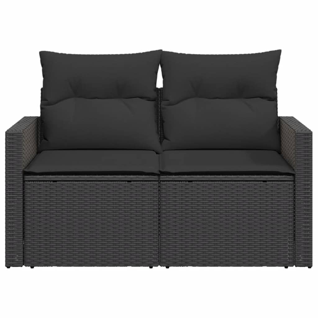 Patio Sofa with Cushions 2-Seater Loveseat Modular Couch Poly Rattan vidaXL - Picture 18 of 96