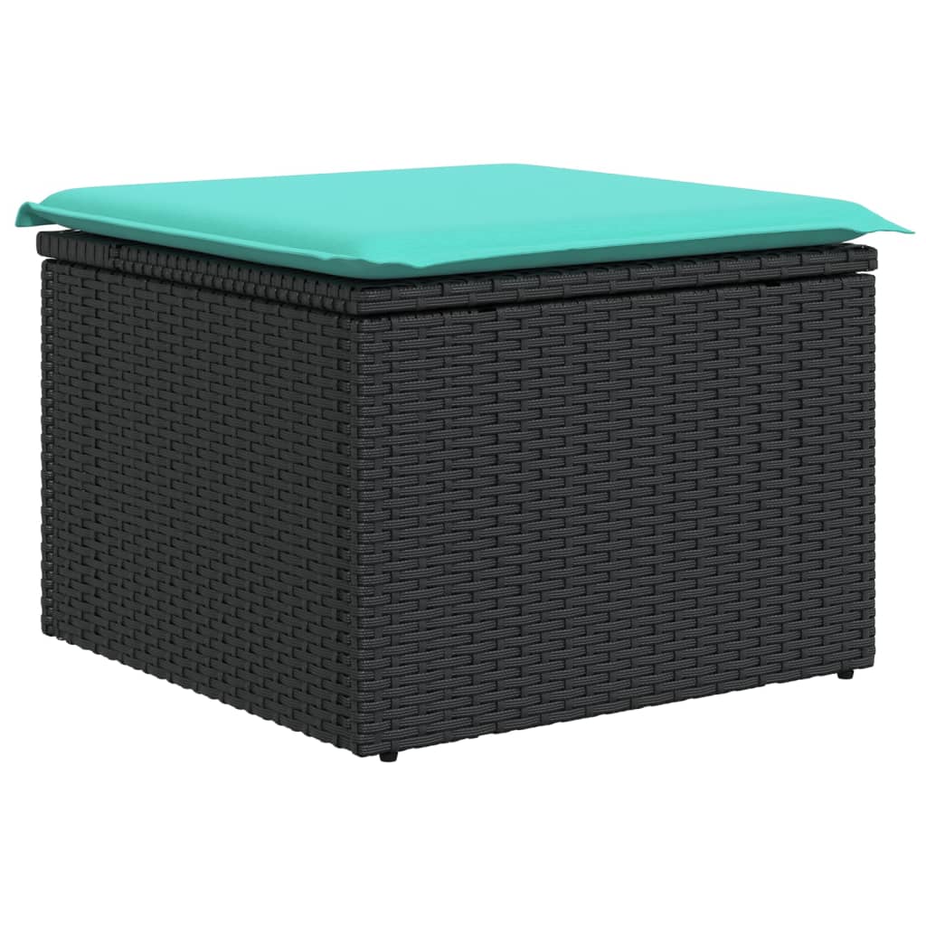vidaXL Garden Stool Black and Blue-image-366030