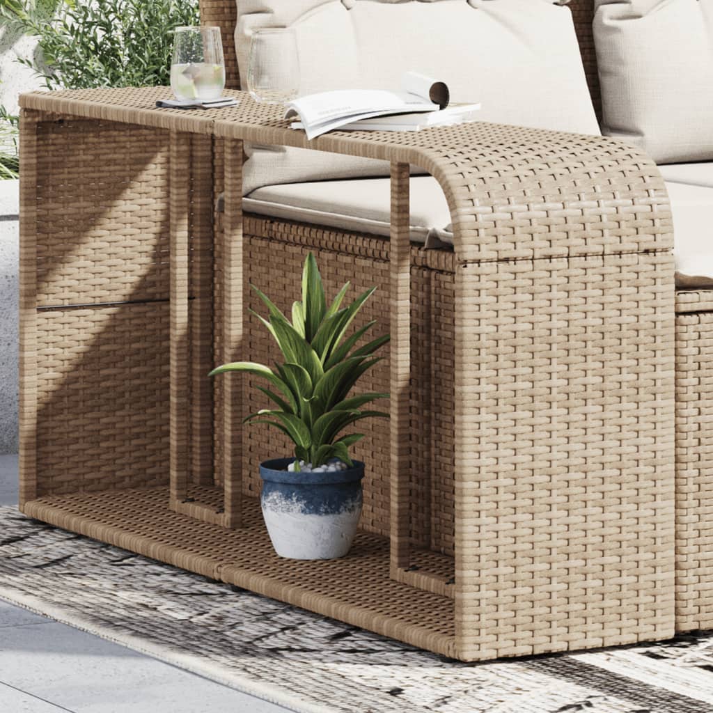 Scaffali Portaoggetti 2 pz Beige in Polyrattan