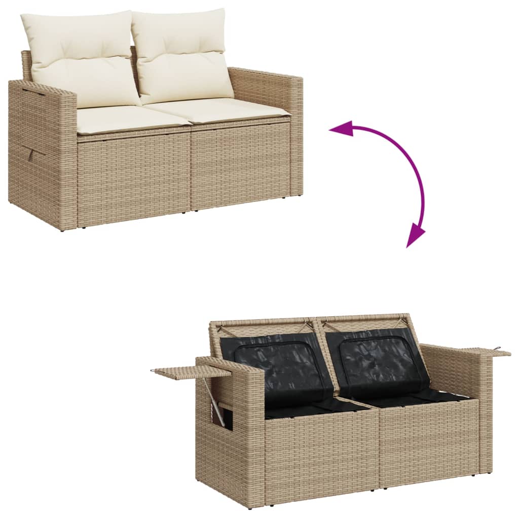 Patio Sofa with Cushions 2-Seater Loveseat Modular Couch Poly Rattan vidaXL - Picture 82 of 96