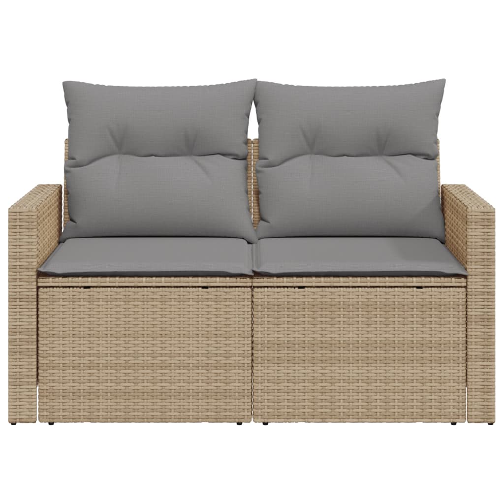 Patio Sofa with Cushions 2-Seater Loveseat Modular Couch Poly Rattan vidaXL - Picture 90 of 96