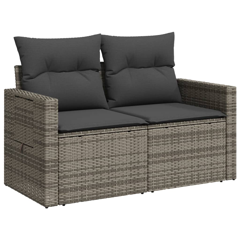 Patio Sofa with Cushions 2-Seater Loveseat Modular Couch Poly Rattan vidaXL - Picture 53 of 96