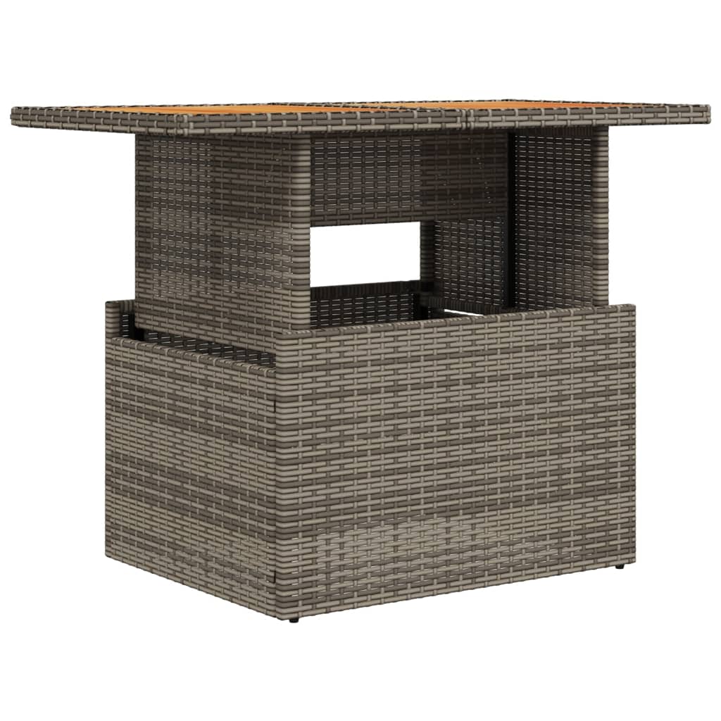 vidaXL Zahradní stolek šedý 100 x 55 x 73 cm polyratan a akácie