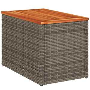Zahradní odkládací stolky 2 ks šedé 55x34x37 cm polyratan masiv - obrázek 5
