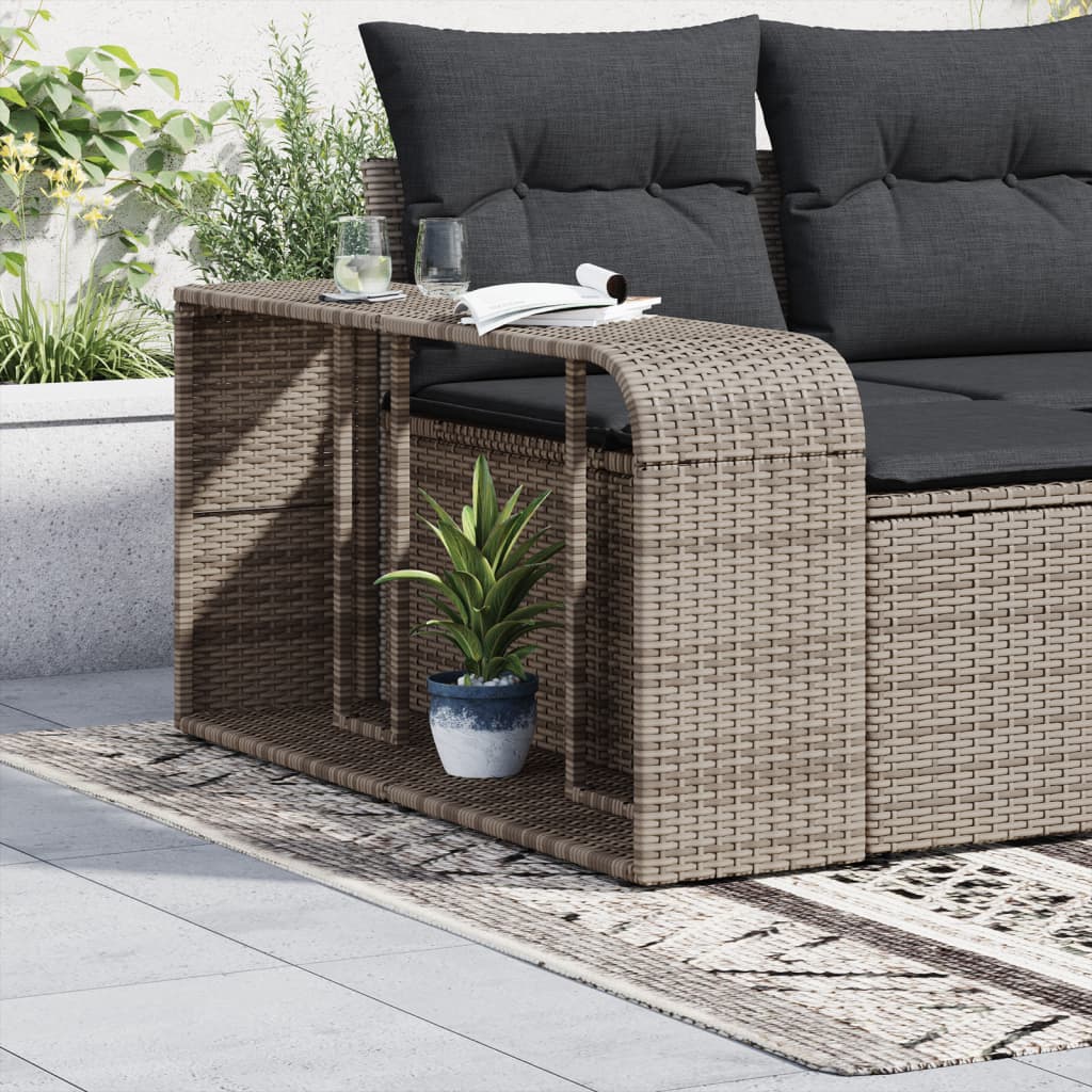 vidaXL Opbergschappen 2 st poly rattan grijs afbeelding