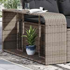 Polica 2 kosa siv poli ratan