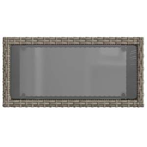 Zahradní stolek se skleněnou deskou šedý 58x27,5x55cm polyratan - obrázek 8