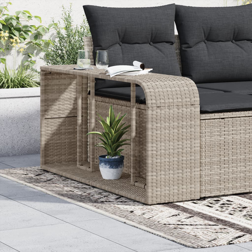 vidaXL Opbergschappen 2 st poly rattan lichtgrijs afbeelding