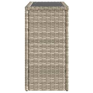 Zahradní stolek se skleněnou deskou šedý 58x27,5x55cm polyratan - obrázek 5