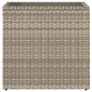 Zahradní stolek se skleněnou deskou šedý 58x27,5x55cm polyratan - obrázek 6