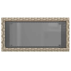 Zahradní stolek se skleněnou deskou šedý 58x27,5x55cm polyratan - obrázek 8