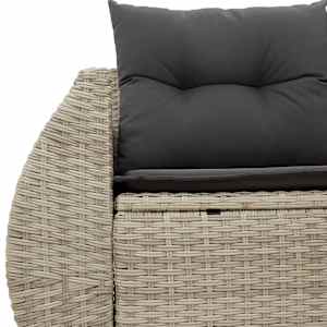 Zahradní pohovka s poduškami 2místná světle šedá polyratan - obrázek 7