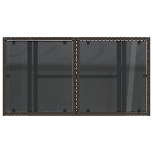 Zahradní stůl se skleněnou deskou hnědý 100x55x73 cm polyratan - obrázek 9