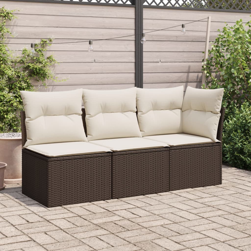 Thumbnail - vidaXL Garten-Ecksofa mit Kissen Braun Poly Rattan