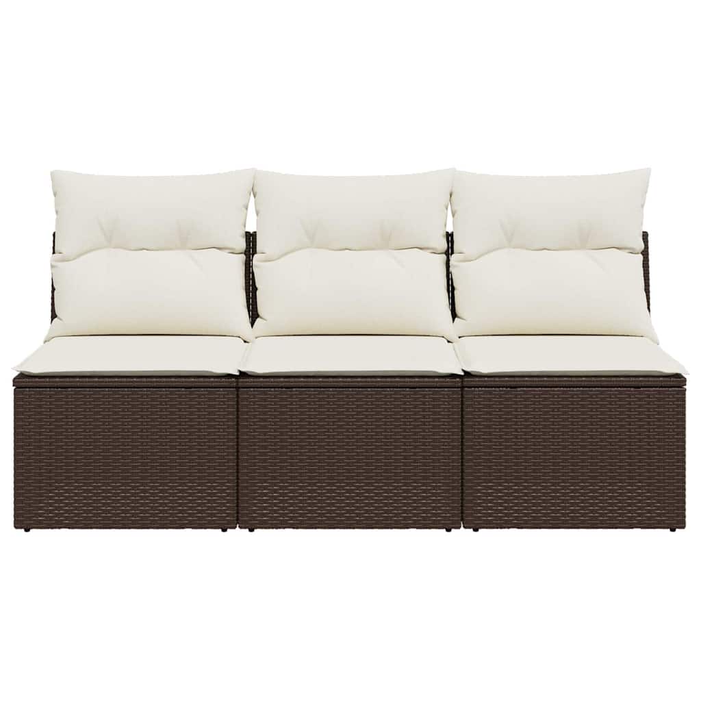 Patio Sofa with Cushions Outdoor Seating Sectional Sofa Poly Rattan vidaXL - Picture 53 of 96