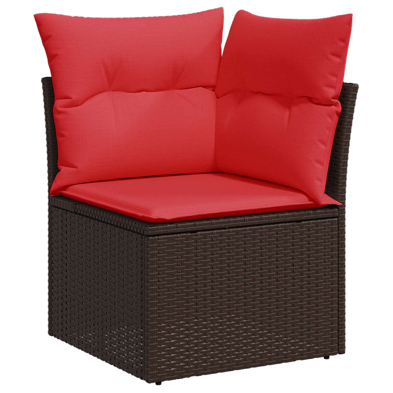 vidaXL Garten-Ecksofa mit Kissen Braun Poly Rattan
