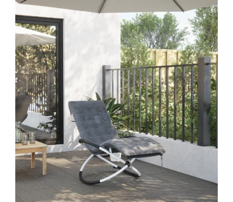 vidaXL Chaise longue g&eacute;om&eacute;trique avec coussin noir et gris acier