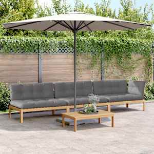 Vrtna garnitura iz palet 4-delna z blazinami trden akacijev les