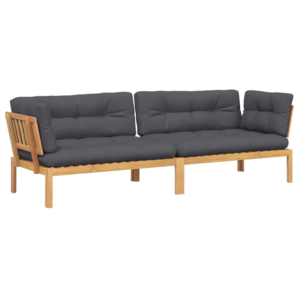 VidaXL Patio Pallet Corner Sofas 2 Pcs With Cushions Solid Wood Acacia