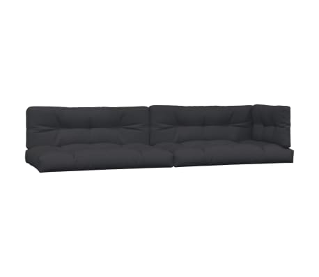 vidaXL 4-delige Loungeset pallet met kussens massief acaciahout