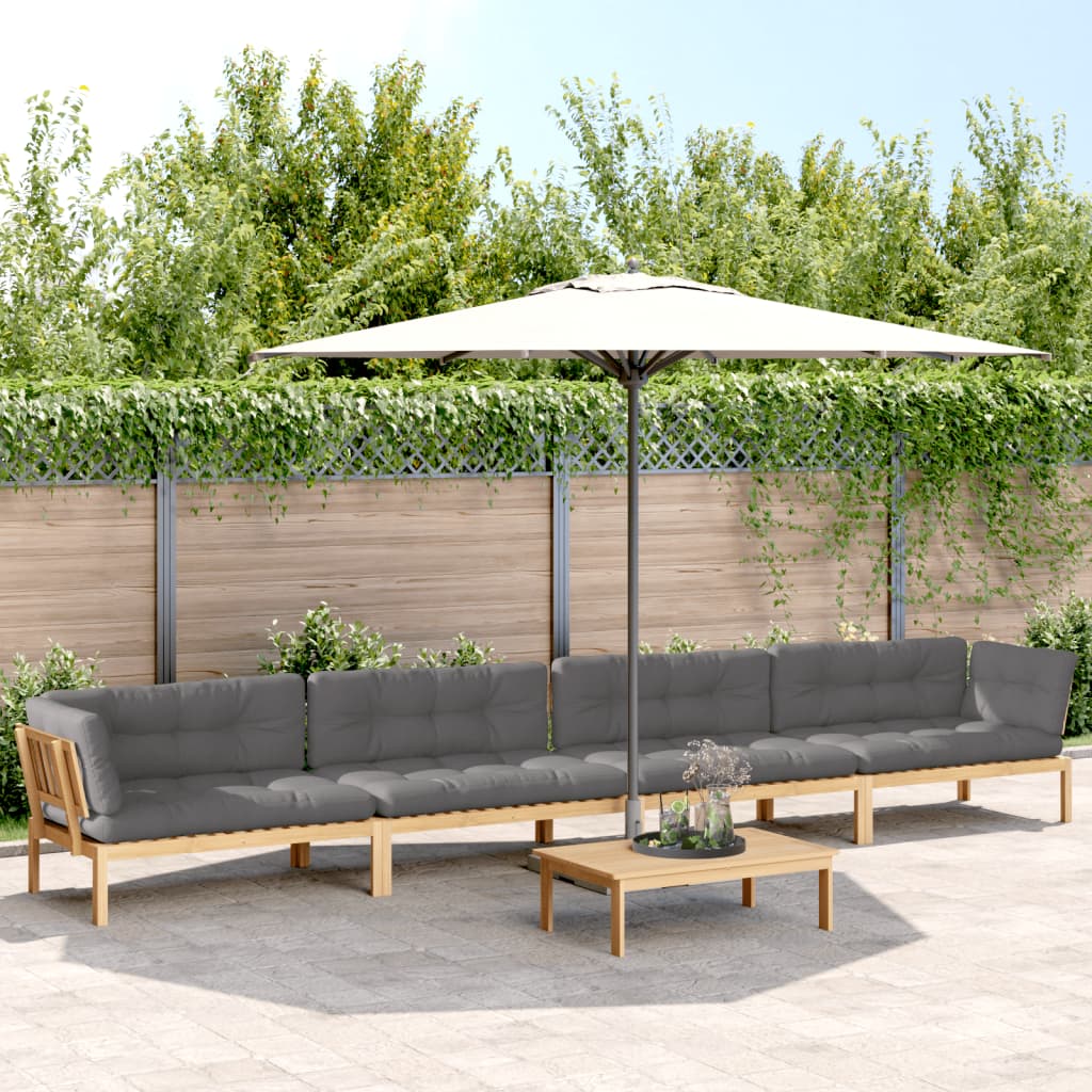 vidaXL Set canapele de grădină cu perne din paleți 5 piese lemn acacia