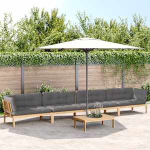 Vrtna garnitura iz palet 5-delna z blazinami trden akacijev les