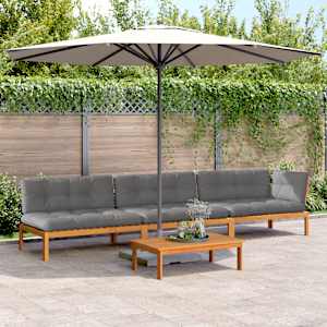 Vrtna garnitura iz palet 4-delna z blazinami trden akacijev les