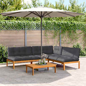 Vrtna garnitura iz palet 4-delna z blazinami trden akacijev les