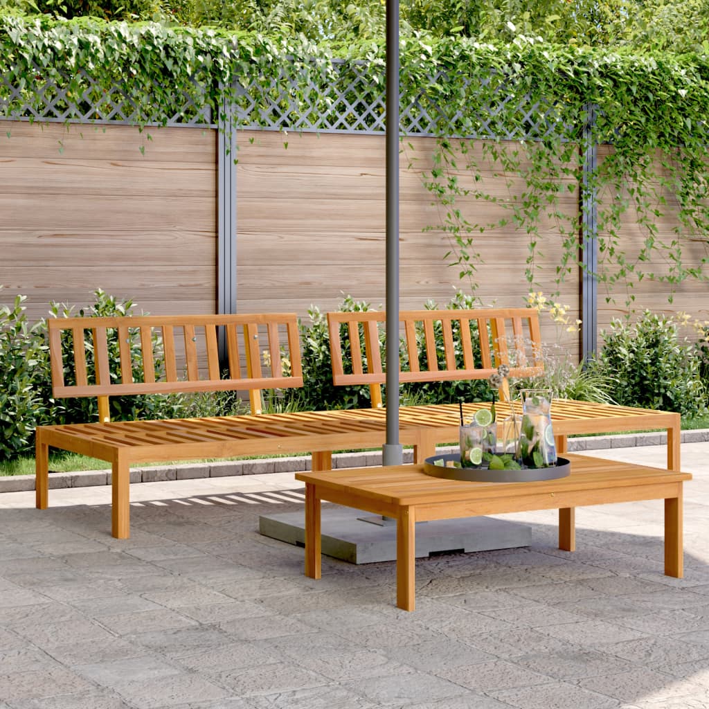 vidaXL Set canapele mijloc paleți de grădină 2 buc. lemn masiv acacia