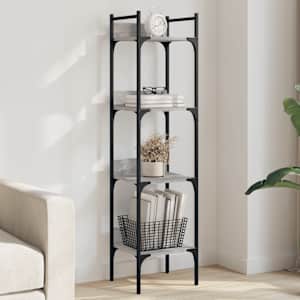 Knjižna polica 4-nadstropna siva sonoma 35x30x138,5 cm