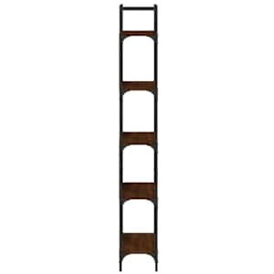 Knihovna s 5 policemi hnědý dub 60,5 x 24 x 166,5 cm kompozit - obrázek 6