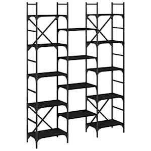 vidaXL raamaturiiul, must, 127,5 x 28,5 x 172,5 cm, tehispuit