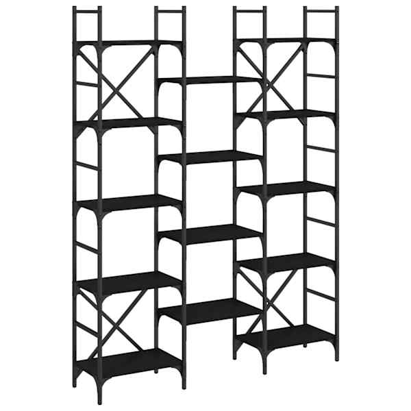 vidaXL raamaturiiul, must, 127,5 x 28,5 x 172,5 cm, tehispuit