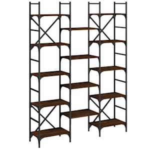 vidaXL raamaturiiul, pruun tamm, 127,5 x 28,5 x 172,5 cm, tehispuit