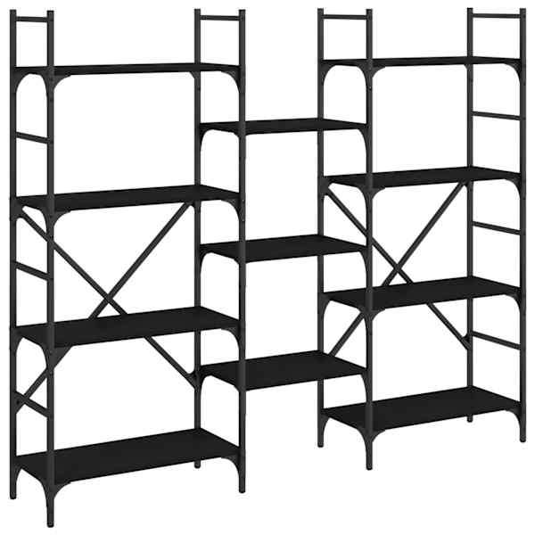 vidaXL raamaturiiul, must, 160 x 28,5 x 136,5 cm, tehispuit